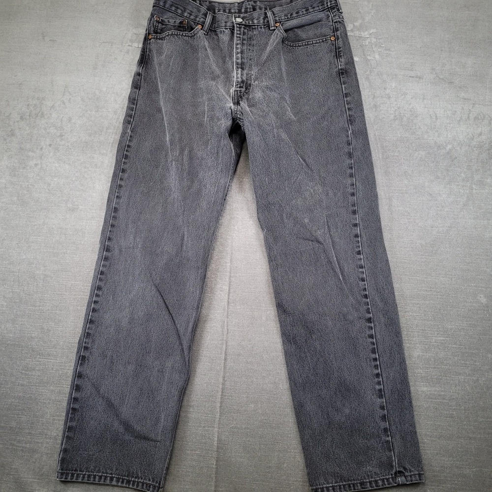 Levis 550 Vintage Faded Relaxed Fit Jeans‎ Mens 36 x 32 Black Denim Pants